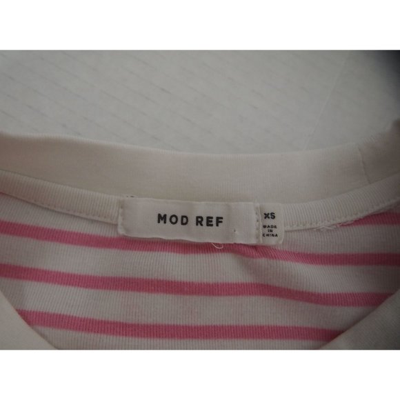 Mod Ref Womens Jaya Dress XS Long Sleeve Maxi Side Slit Knit Pink Stripe T-Shirt - Picture 5 of 7